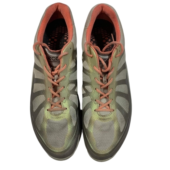 ECCO Biom Performance Sneakers Size 39 US 8.5 Gray/Coral Running Training Shoes - Picture 3 of 9